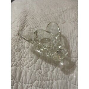 Vintage Vannes Le Chatel French Crystal Art Glass Fly Bee Insect Trinket Dish